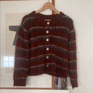 Maria Stanley Plaid Button-Up Cardigan